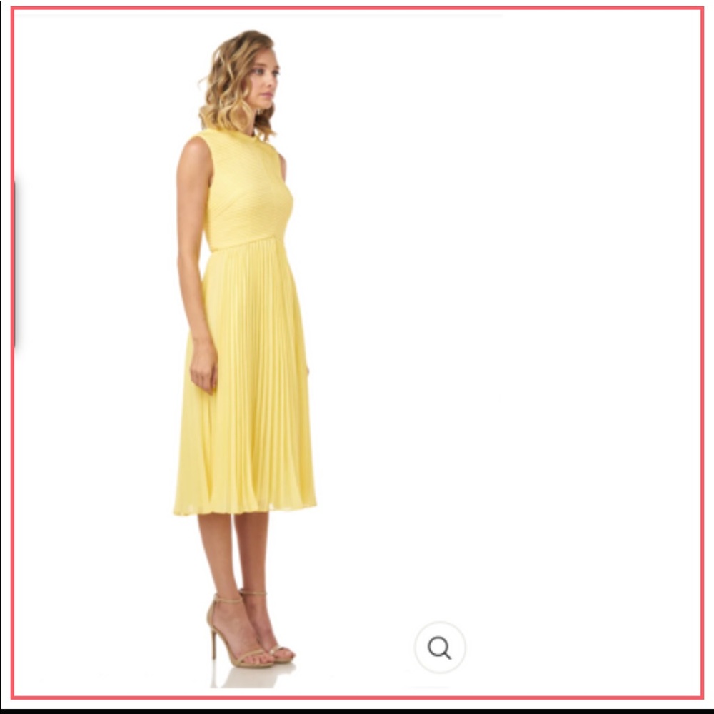 NWT KAY UNGER Beatrice Accordion Pleated Mock Neck Sleeveless Chiffon Midi Dress - Picture 5 of 14